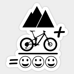 Mountains Biking Lover Mountains + Bike = Happiness Perfect Gift For Mountain Bikers Sticker